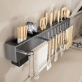thumbnail image 3 of Organizador de Cocina de Acero al Carbono Resistente, para Montar en la Pared, sin Taladro, Portacuchillos para Cuchillos, Utensilios y Tablas de Cortar, Ahorro de Espacio, 3 of 6