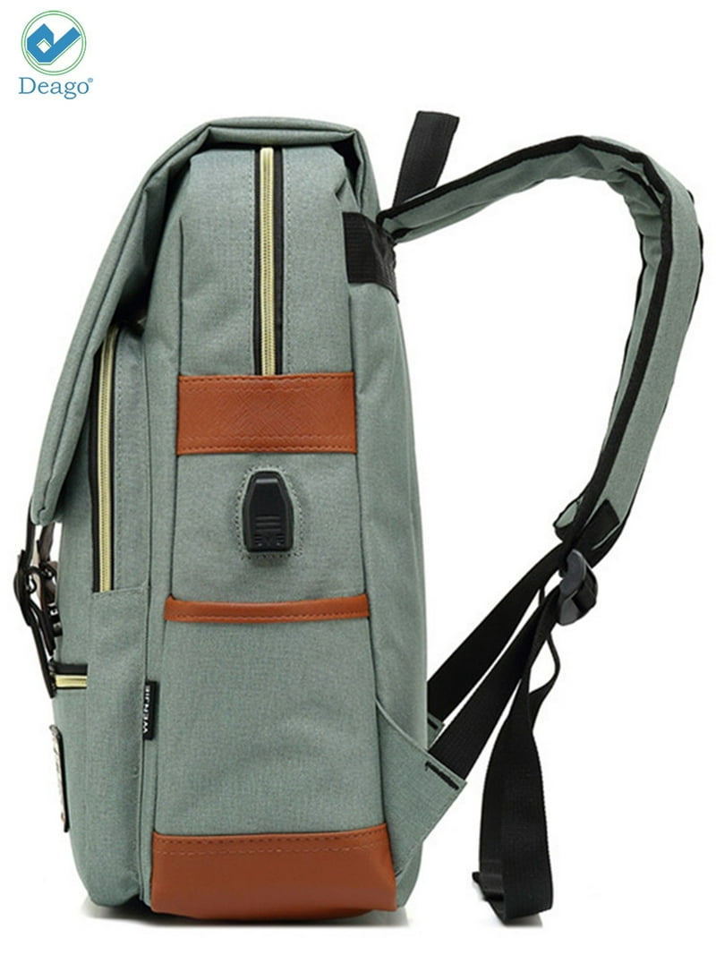 best vintage laptop backpack Men's Oxford Travel Backpack, Sky Blue / 14 inch Vintage Brown / Black Features Vintage Laptop Backpack College Bag