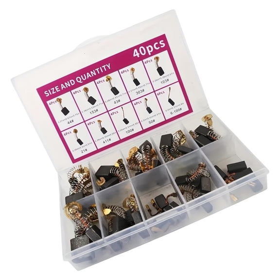 Multipurpose Electric Motor Carbon Brushes 40PCS 10 Models for High Temperature
