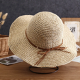 thumbnail image 1 of Adjustable 56-60CM Straw Sun Hat with 15cm Brim - Foldable Beige Summer Hat featuring Bowknot Accent, Solid Color Design & Drawstring for Women's UV Protection and Versatile Outfits, 1 of 6