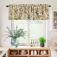 thumbnail image 5 of 3 Piece Kitchen Curtains and Valances Set Vintage Plant Cafe Curtains 36 Inch Length Boho Botanical Flowers Green Leaf Ferns Valance & Tier Curtain for Living Room Bedroom Window 54"x18"+27"x36"*2, 5 of 6