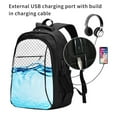 thumbnail image 2 of Balery Crystal Clear Water Splash Mochila con carga USB para hombre y mujer - Mochila impermeable y antirrobo para portátil con puerto USB para viajes, trabajo, estudios y universidad, 2 of 7