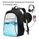 thumbnail image 2 of Balery Crystal Clear Water Splash Mochila con carga USB para hombre y mujer - Mochila impermeable y antirrobo para portátil con puerto USB para viajes, trabajo, estudios y universidad, 2 of 7