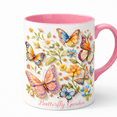 thumbnail image 3 of Lotusprint LLC 3D Illusion Butterfly Garden Accent Mug, Colorful Design Gift for Nature and Flower Lovers 11oz, Light Blue, 3 of 5