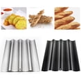 thumbnail image 1 of Hicess 2/3/4-Slot Crusty Perforated Non Stick Baguette French Bread Bake Tray Pan Tool, 1 of 8