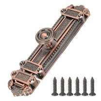Uxcell Slide Barrel Bolt Latch Vintage Decorative Sliding Lock with Mounting Screws for Wooden Door Barn Fence Shed Window Red Bronze 7 Inch