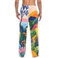 thumbnail image 4 of FORMRS Mens Pajama Pants with Pockets Sleepwear Lounge Bottoms Sizes S-2XL, Art Path, 4 of 7