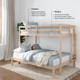 thumbnail image 4 of Now Furniture Wooden Twin over Full Bunk Bed for Kids, Textured Natural, 4 of 7