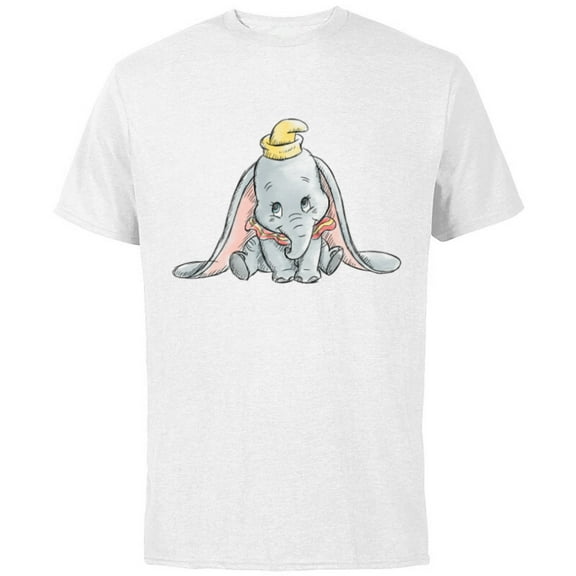Disney Classic Dumbo Baby Elephant - Short Sleeve Cotton T-Shirt for Adults - Customized-White