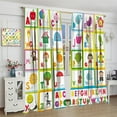 thumbnail image 4 of ABC Alphabet Kids Window Curtains Cartoon Summer Fruit Animals Forest Letters Educational Learning Blackout Curtains for Kids Boys Girls Colorful Alphabet Window Treatments 21x63in,2 Panel Set, 4 of 6