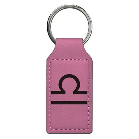 Keychain - Zodiac Sign Libra - Personalized Engraving Included (Pink