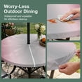thumbnail image 5 of Round Outdoor Tablecloth with Umbrella Hole and Zipper, Pink Ombre Tablecloth with Elastic Waterproof, Modern Grey Gradient Farmhouse Art Patio Table Covers for 31" - 35" Picnic Pool Tables, 5 of 9