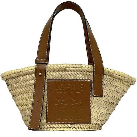 Pre-Owned LOEWE f-22211 beige brown anagram 327.02.S93 palm leaf calf leather 411926... (Good)