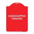 thumbnail image 1 of SignMission A-DES-RW-1824-23047 18 x 24 in. Designer Series Sign - Reserved Parking Sign Handicapped Parking Visitor Use Only with Graphic, Red & White, 1 of 8