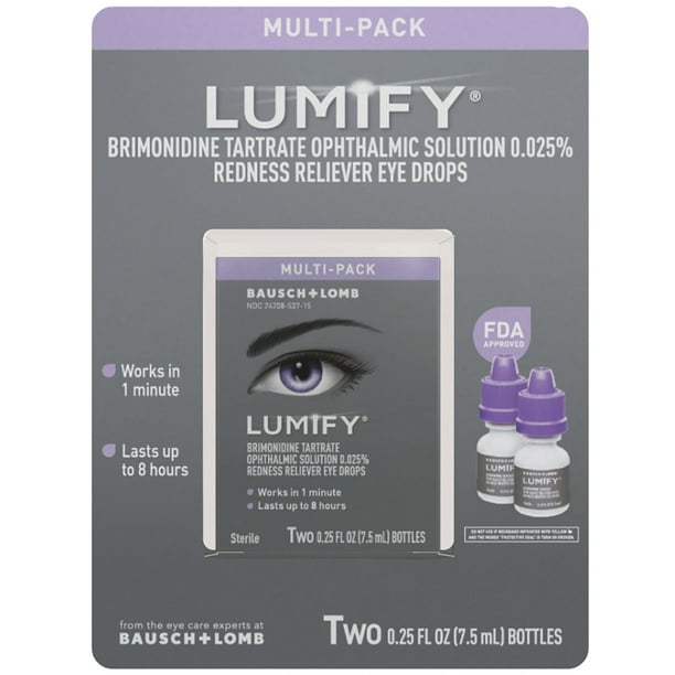 Lumify Redness Reliever Eye Drops, Brimonidine Ophthalmic Solution, 2 Pk