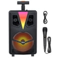 thumbnail image 1 of AIRAMP Bocina Bluetooth Grande con Potencia M&aacute;xima de 15 W con Ruedas Karaoke Bocina y Micr&oacute;fono Ideal para Fiestas Grandes y Uso en Exteriores Compatible con USB/TF/Rec/AUX, 1 of 9