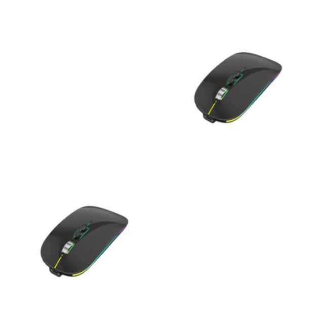 Kearding Ratón inalámbrico compatible con Bluetooth Ratón de escritorio de repuesto universal Negro 2Conjunto
