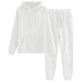 thumbnail image 1 of Sonducket El chándal con capucha de los deportes del poliéster para las mujeres cómodas y elegantes suda las sudaderas con capucha del conjuntos de ropa blanco+XXXL, 1 of 6