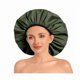 thumbnail image 1 of wonima11 Extra Large Shower Caps for Women Reusable Waterproof, Double-Layer Washable Jumbo Bath Hair Bonnet, Satin Lining Shower Hat for Thick, Curly, Long Hair, Braids(Big Green), 1 of 1