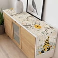 thumbnail image 4 of Yellow Gnomes Table Runner - 120 Inch Long, Kitchen Dining Table Runner Dresser Scarves, Spring Floral Bees Daisy Branches Watercolor Farmhouse Decor for Coffee Tables Wedding Party Banquet, 4 of 8