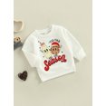 thumbnail image 3 of Bagilaanoe Toddler Baby Girl Boy Oversized Sweatshirt Long Sleeve Letters Print Pullover 6M 12M 18M 24M 3T Kids Fall Loose Tee Tops, 3 of 8