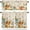 White Orange Beige, variant on Green Eucalyptus Leaves Kitchen Curtains, Retro Floral 3-Piece Kitchen Curtain Valance and Tiers Set 24 Inch Length, Rustic Botanical Rod Pocket Half Window Curtains for Cafe Living Room Bathroom