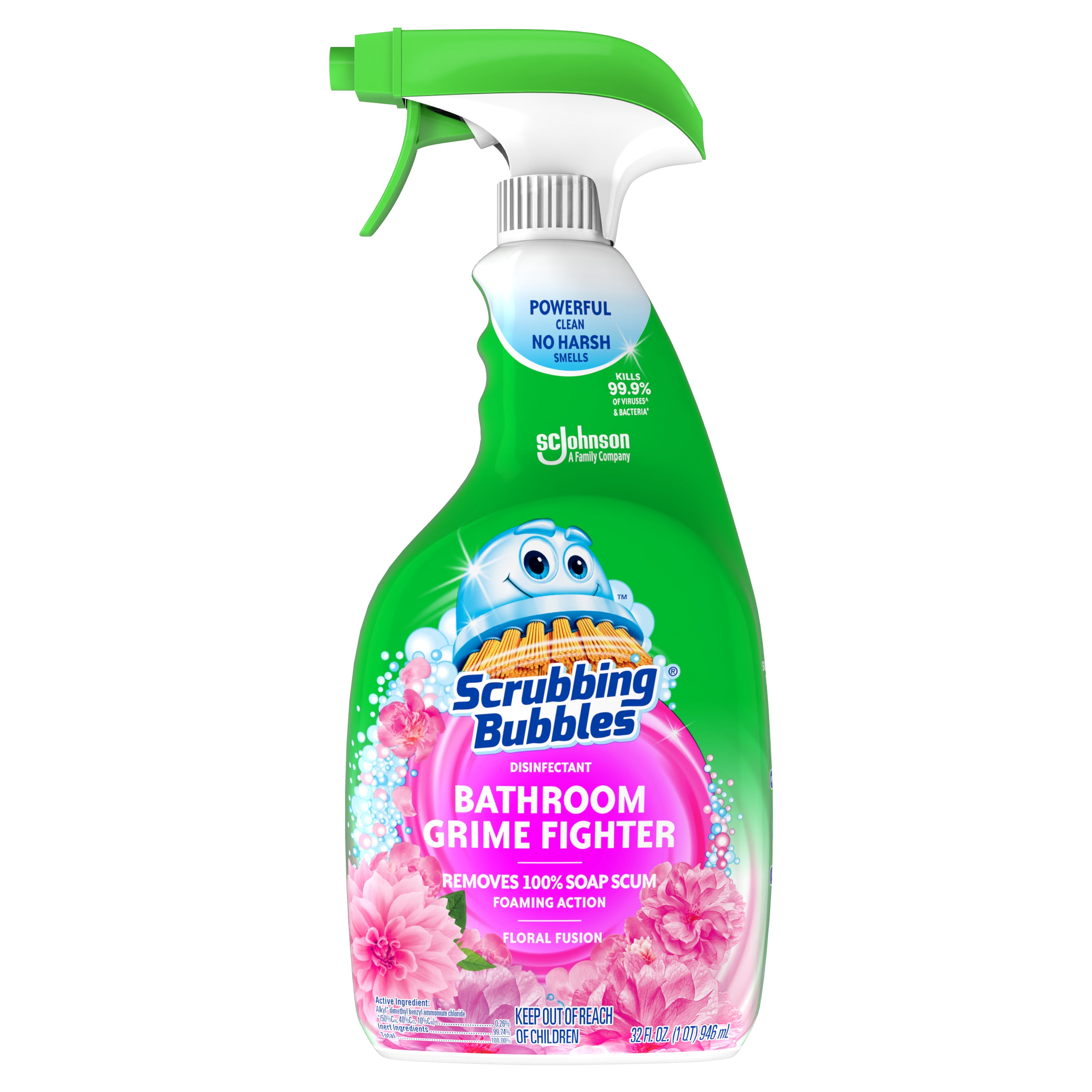 Scrubbing Bubbles Disinfectant Bathroom Grime Fighter Trigger, Floral