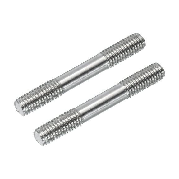 Uxcell M8x60mm 304 Stainless Steel Push Rod Double End Threaded Rod for DIY, 2Pack