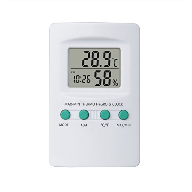 Medidor Digital Multifunción de Temperatura y Humedad con Reloj, Función de Temperatura de Humedad ℃/℉ para Familia y Oficina