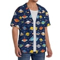 thumbnail image 2 of Pofeuu Planets And Stars Print Mens Casual Short Sleeve Shirts Beach Summer Spread Collar Pocket Tops Men's Casual Short-sleeved Shirt-XX-Large, 2 of 5