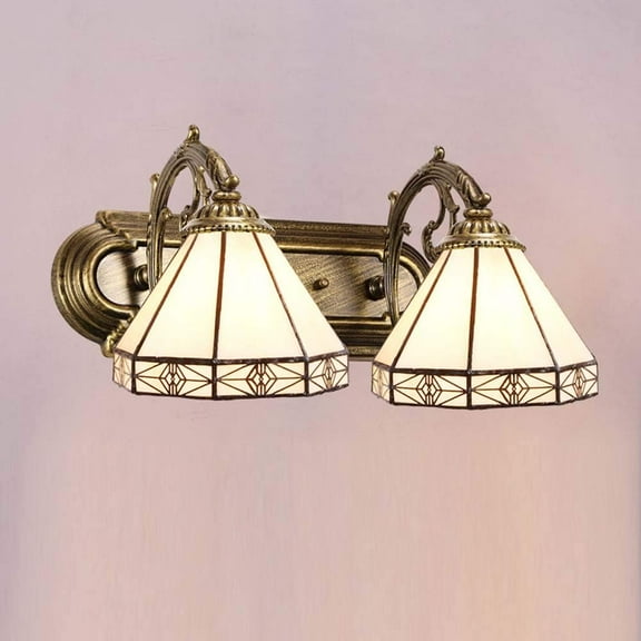 Artistic Style Wall Lamp, Stained Glass Hallway Wall Sconces,Vintage Antique Base Decoration Wall Lighting Fixture Living Room Bedroom,7