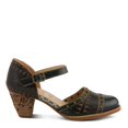 thumbnail image 5 of L'Artiste Women's NIOBELLA Hand-Painted Hook-and-Loop Mary Jane – Geometric Design, Decorative Buckle, Faux Stacked Heel, 5 of 8