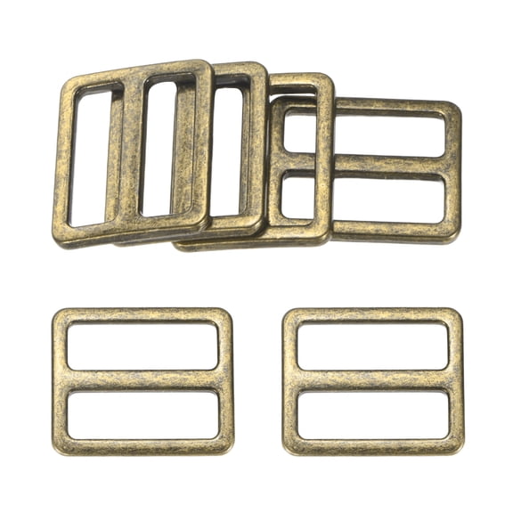 Uxcell 6-Pack Tri Glide Metal Buckles, 1 Inch Zinc Alloy Slider Belt Strap Adjuster Webbing Strap Buckles [Coppery]