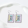 thumbnail image 2 of vnanda Durable Earrings Vintage Zebra Print Magnetic Tape Hook Earrings Retro Cassette Crush Colorful Drop Dangle Jewelry Gift Women Hook Earrings, 2 of 8