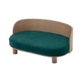 thumbnail image 4 of Pefilos 26" Modern Pet Sofa Dog Bed With Solid Wood legs and Bent Wood Back, Velvet Cushion, Walnut, Green, 4 of 17