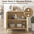 thumbnail image 2 of Swedhaus Fluted Sideboard Cabinet with Storage,Wooden Buffet Cabinet with Doors & Adjustable Shelves for Dining Room,Farmhouse Cupboard for Home Indoor, 2 of 7