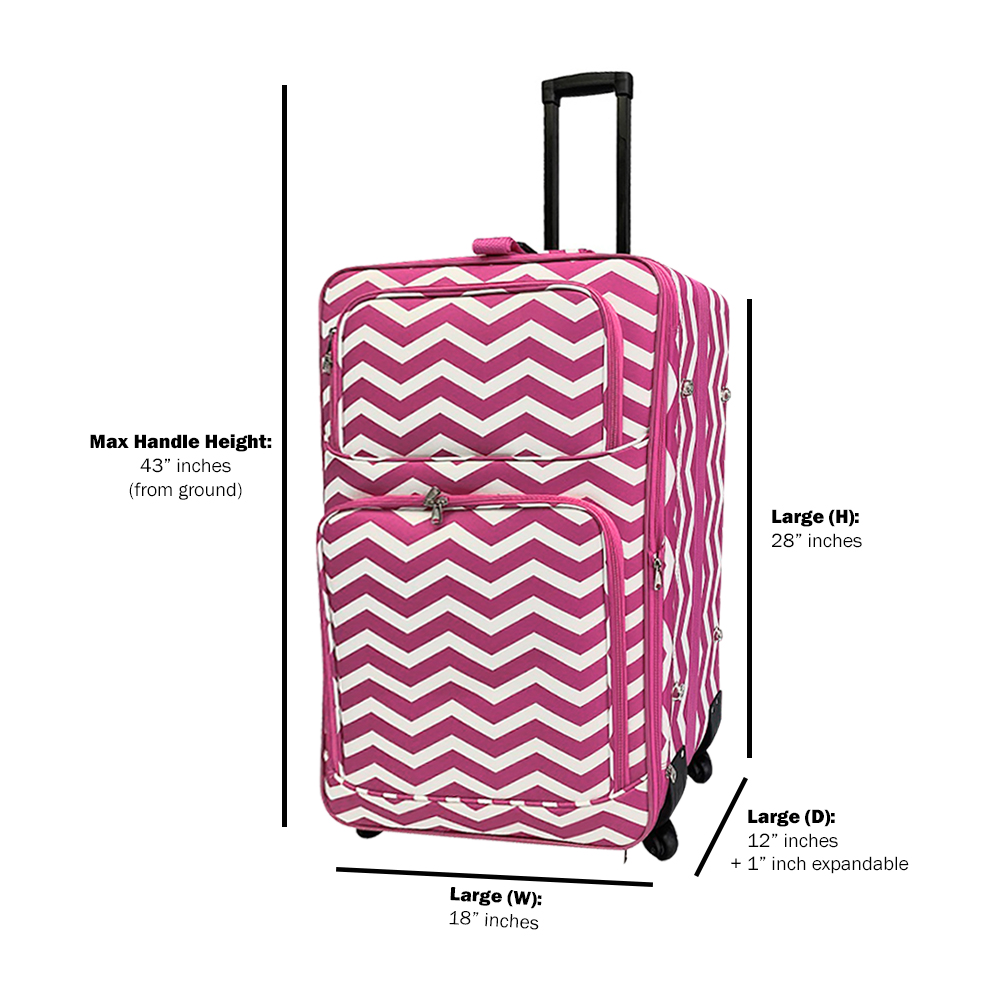 K-cliffs Luggage Set 3pcs Spinner Rolling Travel Suitcase Pink