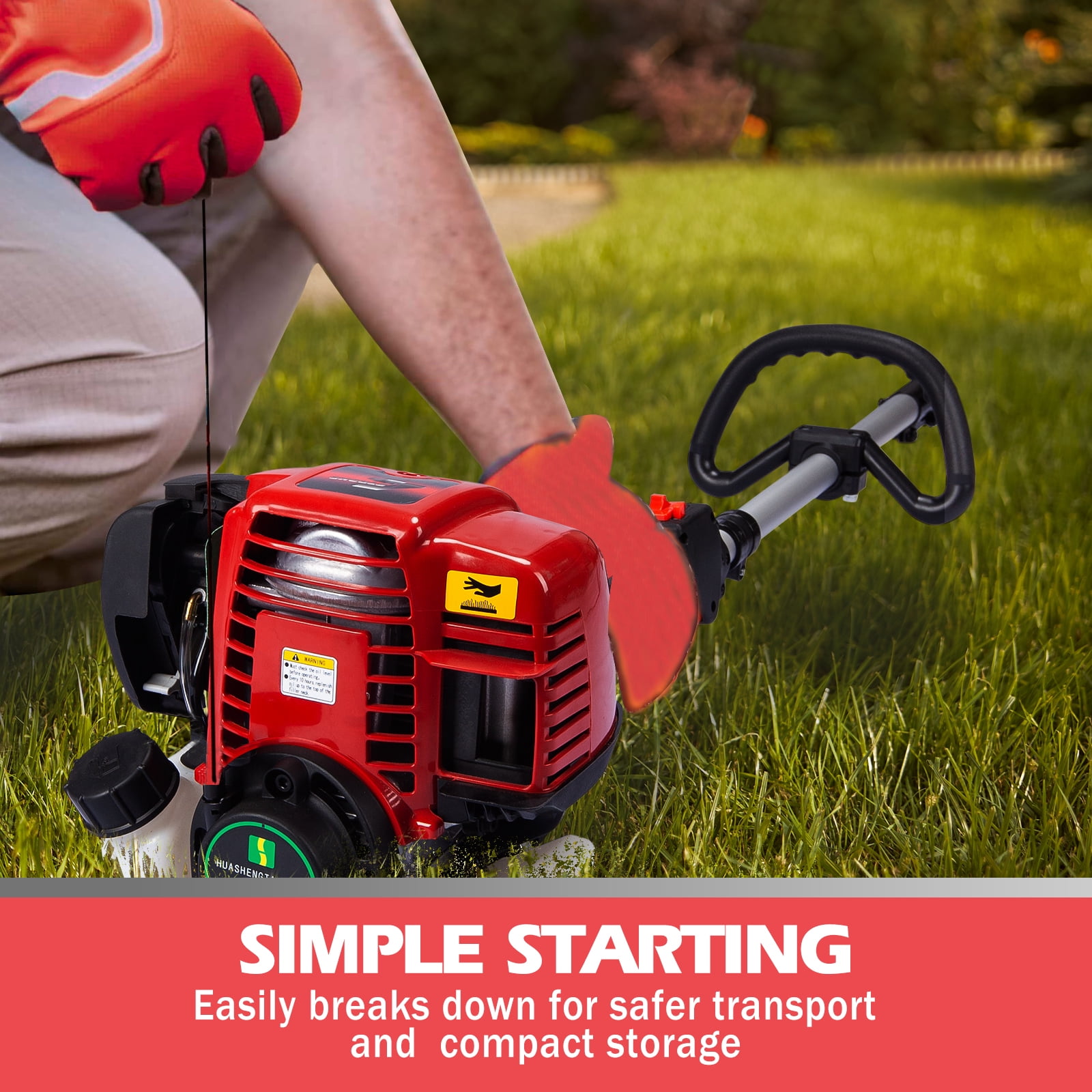 PowerSmart Gas String Trimmer ,4-Cycle 37.7cc 16.3-inch String Trimmer