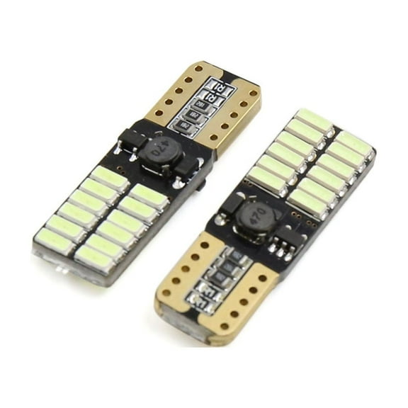 Unique Bargains 2pcs T10 Ice Blue 24 3014- Car Dashboard Panel Wedge Light Bulb Interior