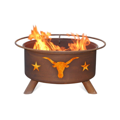 Patina S Texas Longhorn Steel, Rolling Fire Pit