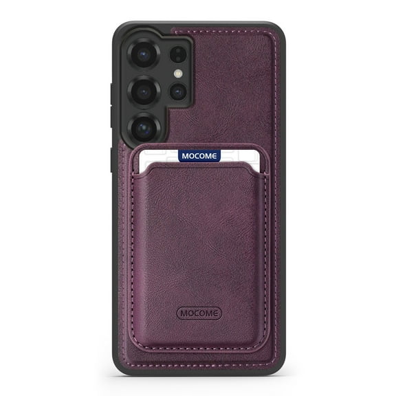Detachable for Samsung Galaxy S25 Ultra Wallet Case with Card Holder, Magnetic PU Leather Credit Card Bag Protective Cover for Samsung Galaxy S25 Ultra Support Wireless Charging, Darkpurple