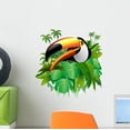 thumbnail image 1 of Toucan Toucan Tropical Vegetation-on-vector Wall Decal by Wallmonkeys Peel and Stick Graphic (12 in H x 11 in W) WM270302, 1 of 4