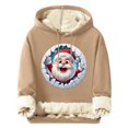 thumbnail image 2 of Sudadera con capucha para hombre, informal, a la moda, con estampado navideño, de manga larga y bolsillo, de poliéster, 2 of 4