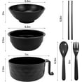 thumbnail image 3 of Ramen Bowl Set, Microwave Instant Noodles Bowl with Chopsticks Spoon, College Dorm Room Essentials, Black, 3 of 6