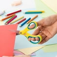 thumbnail image 7 of LIVINGO 3 Pack Pointed Tip Scissors with Cover for Crafts, 5 inches, Pink Yellow Blue, 7 of 7