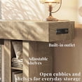 thumbnail image 3 of OMCHOM Console Table 78.4 Inch Farmhouse Wood Entryway Sofa Table, Built-in USB Charging Station, Narrow Behind Couch Style with Storage Shelves for Hallway Foyer Living Room Decor(Beige), 3 of 7