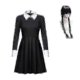 thumbnail image 1 of Wednesday Addams Cosplay Costume Set Halloween Carnival Party Costumes For Adult Kids, 1 of 5