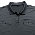 thumbnail image 2 of Defitshape Men's Long Sleeve Shirt Cotton Polo Shirt Fashion Spandex Casual Fall Pull On Button Winter Pocket Top Grey Medium, 2 of 5