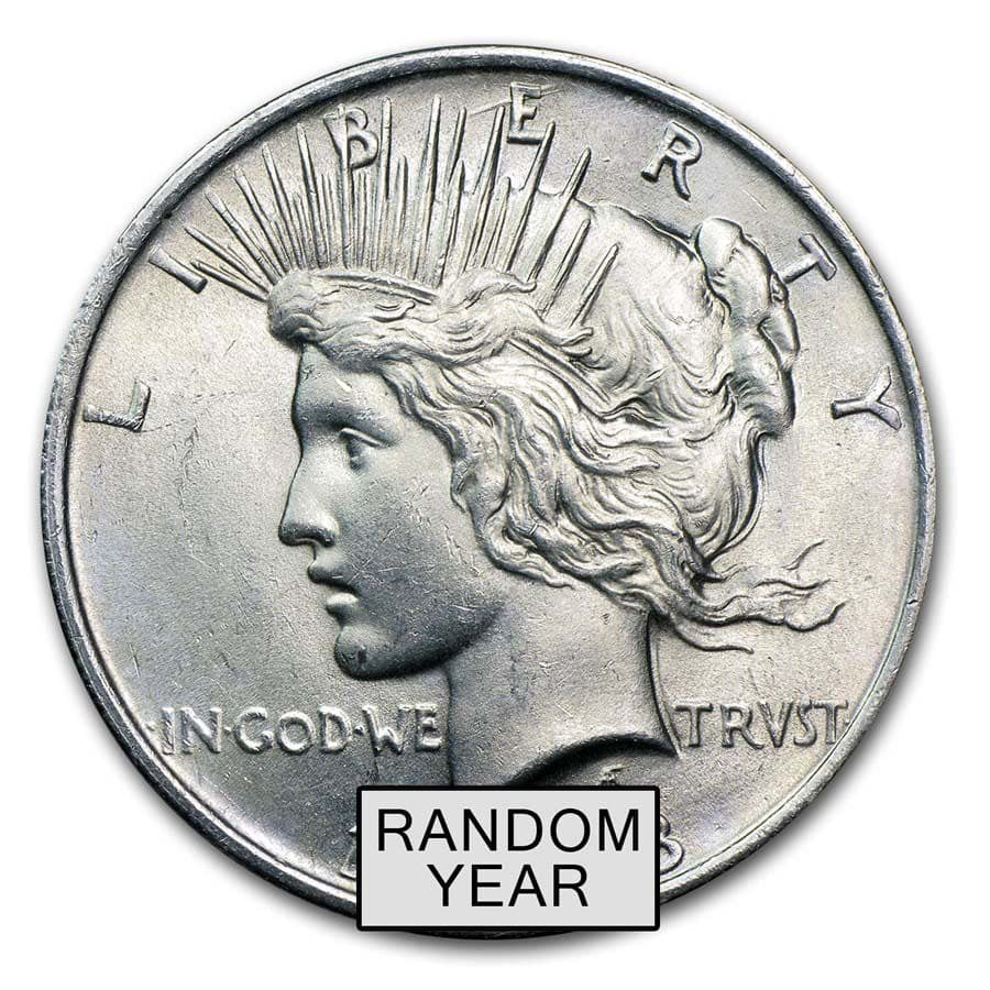 Random Year, 1921-1935 Roll of 20 Silver Peace Dollars VG-XF 