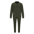 thumbnail image 5 of Dagegui Men's 2 Piece Tracksuits Long Set Full Zip Up Athletic Running Sweatsuits Solid Color Casual Coats Elastic Waist Sweatpant Sets Sport Outfits Army Green M, 5 of 6